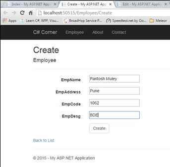 click on Create link 